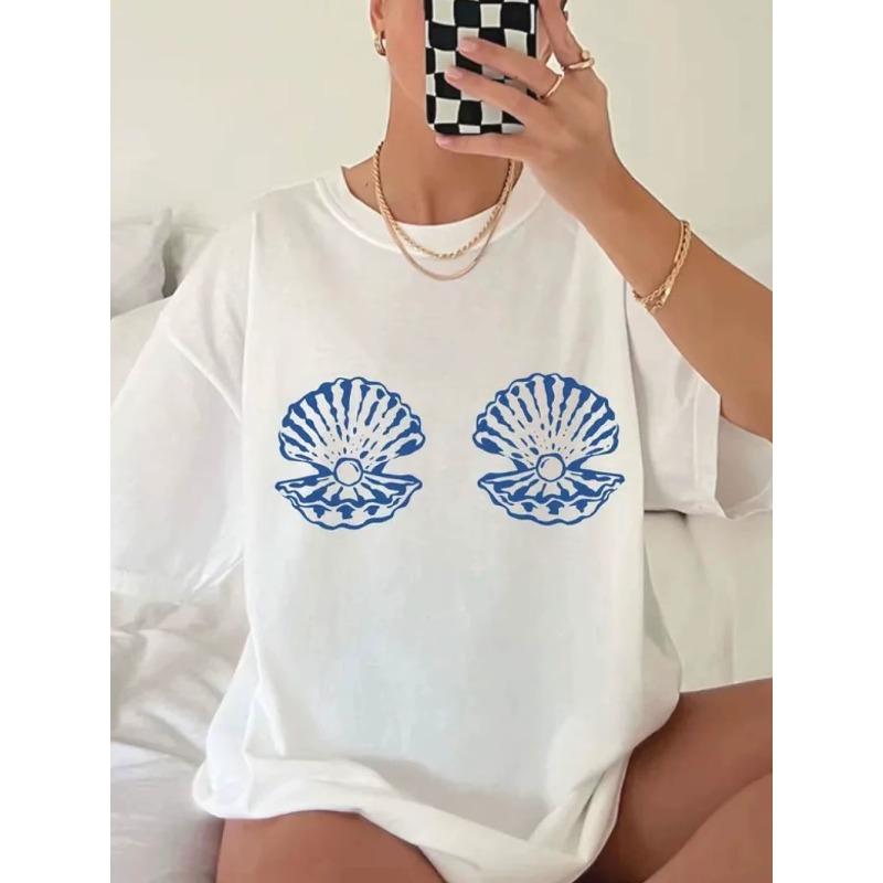 

With Blue Seashell Designs Stylish and Comfortable Casual Wear Perfect for Outfits Ideal for Selfies and Chill Aesthetic Clothes 3XL