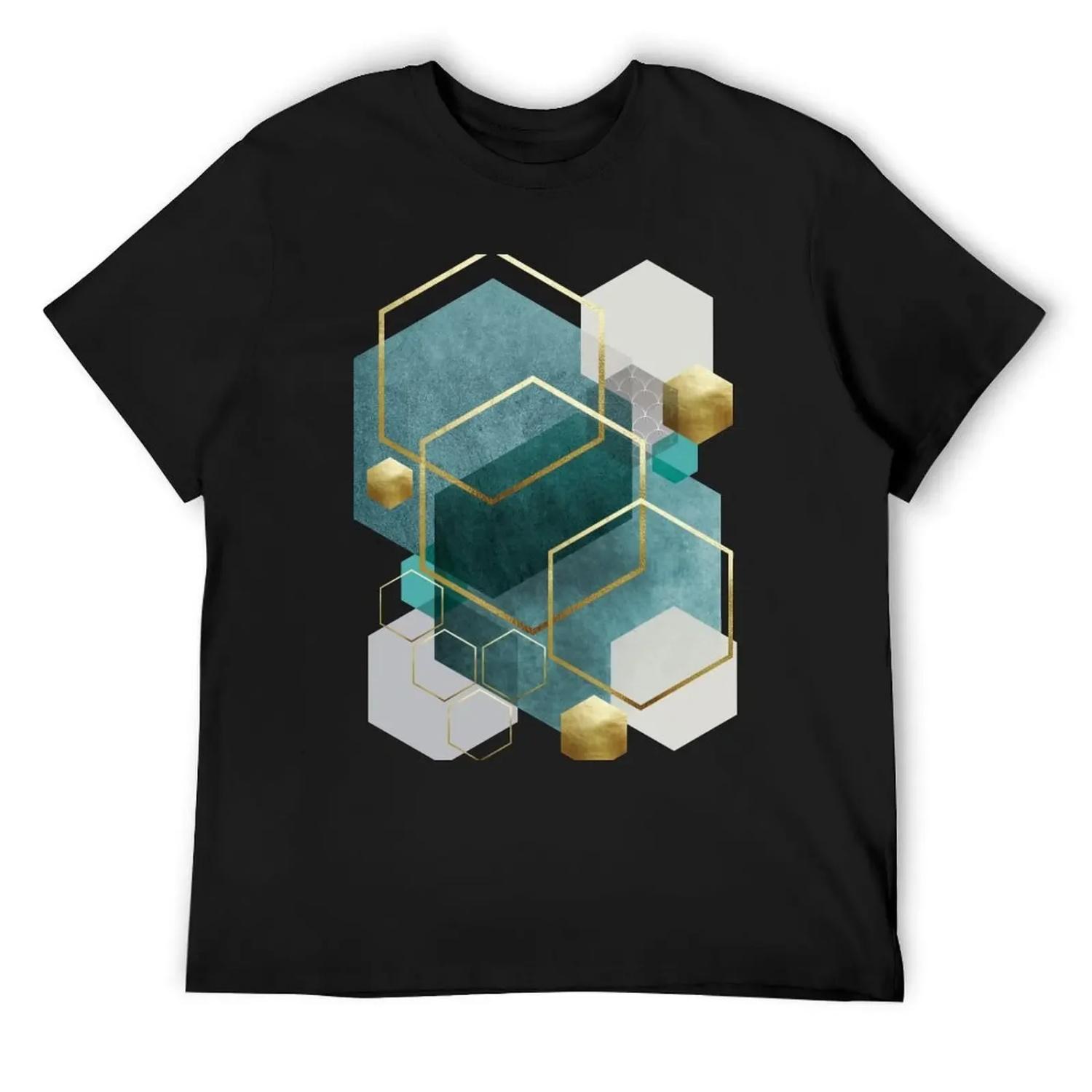 Футболка с шестиугольным рисунком, графические футболки, мужская одежда, хлопковые графические футболки, дизайнерские футболки, простые черные футболки мужские S