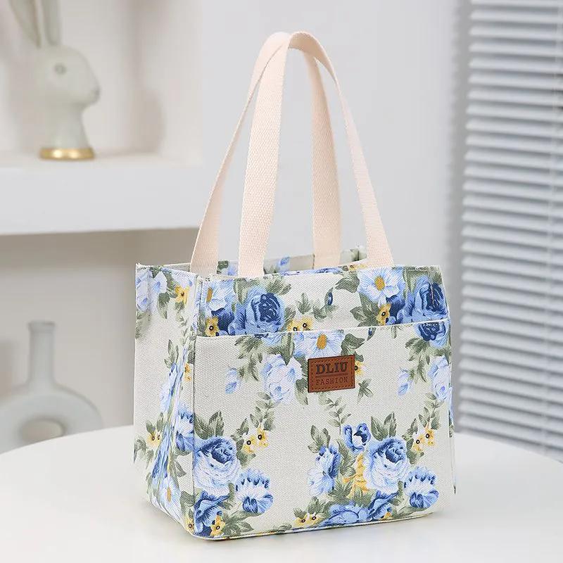 WTEMPO Large Capacity Insulated Handbags Hand-carried Lunch Bag for Work Oil-proof Lunch Box Bag Mommy Zipper Bags