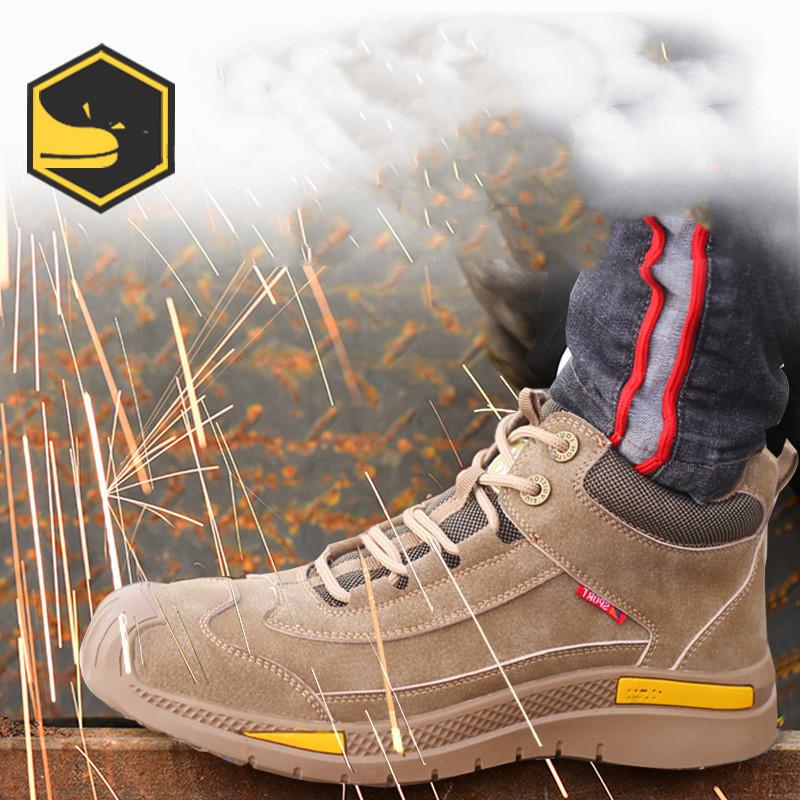 Men Work Safety Shoes Men Women Anti-smashing Anti-puncture Industrial Work Shoes Construction Protective Steel Toe Safety Boots