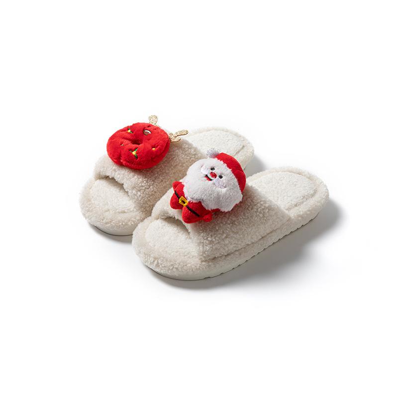 Women's Memory Foam Fuzzy Slippers Open Toe House Shoes Faux Fur Indoor Outdoor Slippers Anti-Slip Winter Warm Comfortable Plush Slippers for Women