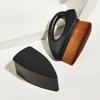 Compact Triangular Hair Brush and Small Iron Foundation Brush with Cover - Ideal for Makeup, Nail Dusting, and Car Cleaning.