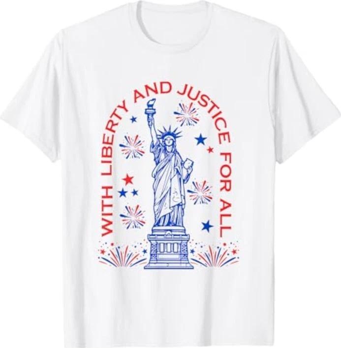 Retro Funny 4th Of July With Liberty And Justice For All T-Shirt XL