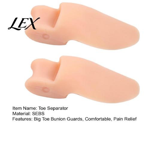 SEBS Silicone Foot Care 2PCS Gel Toe Separator, Hallux Valgus Correction And Overlapping Big Bunion Guard Corrector, Ultra-Thin Comfortable Separator
