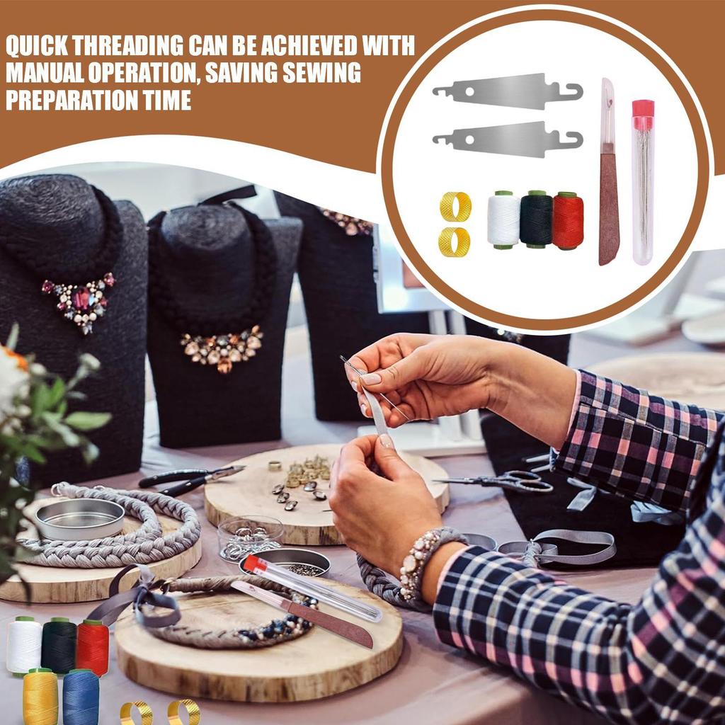 Ensemble d'aiguilles en acier à grand chas Enfilage Fournitures antirouille Aiguilles à grand chas Pour couture à la main Réparation Perlage Garnissage Matelassage