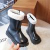 Girls' wool boots  winter children's breathable lining boots anti slip side zipper able retro snow shoes girls' boots
