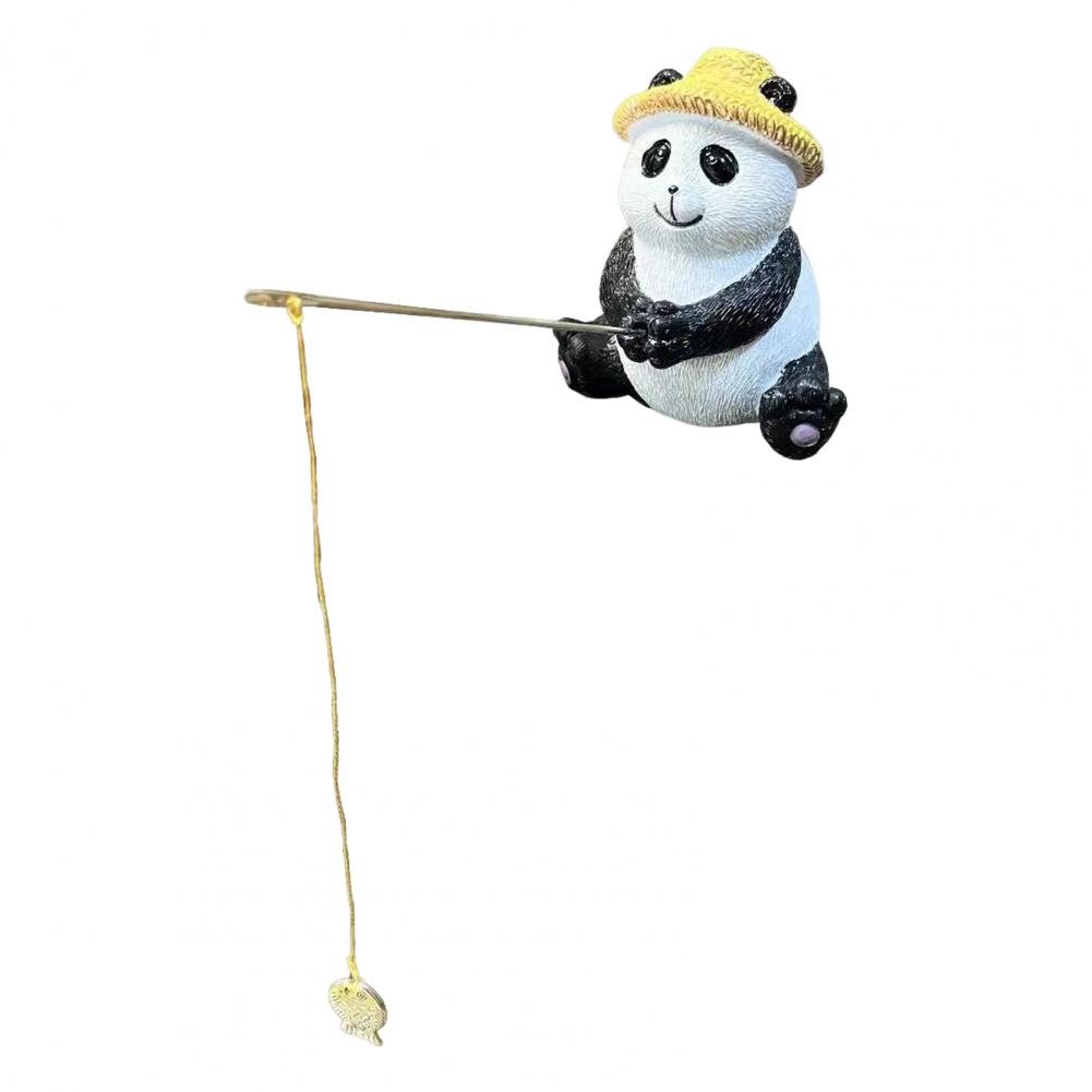 Полимерная статуя лягушки для садового пруда Прочное уличное украшение в виде лягушки Полимерная фигурка лягушки-рыбака панды для садового пруда