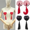 Women Sequins Tassels Nipple Cover Reusable Adhesive Pasties Breast Cover Lace Sticky Bra Chest Pad Lingerie Accessories
