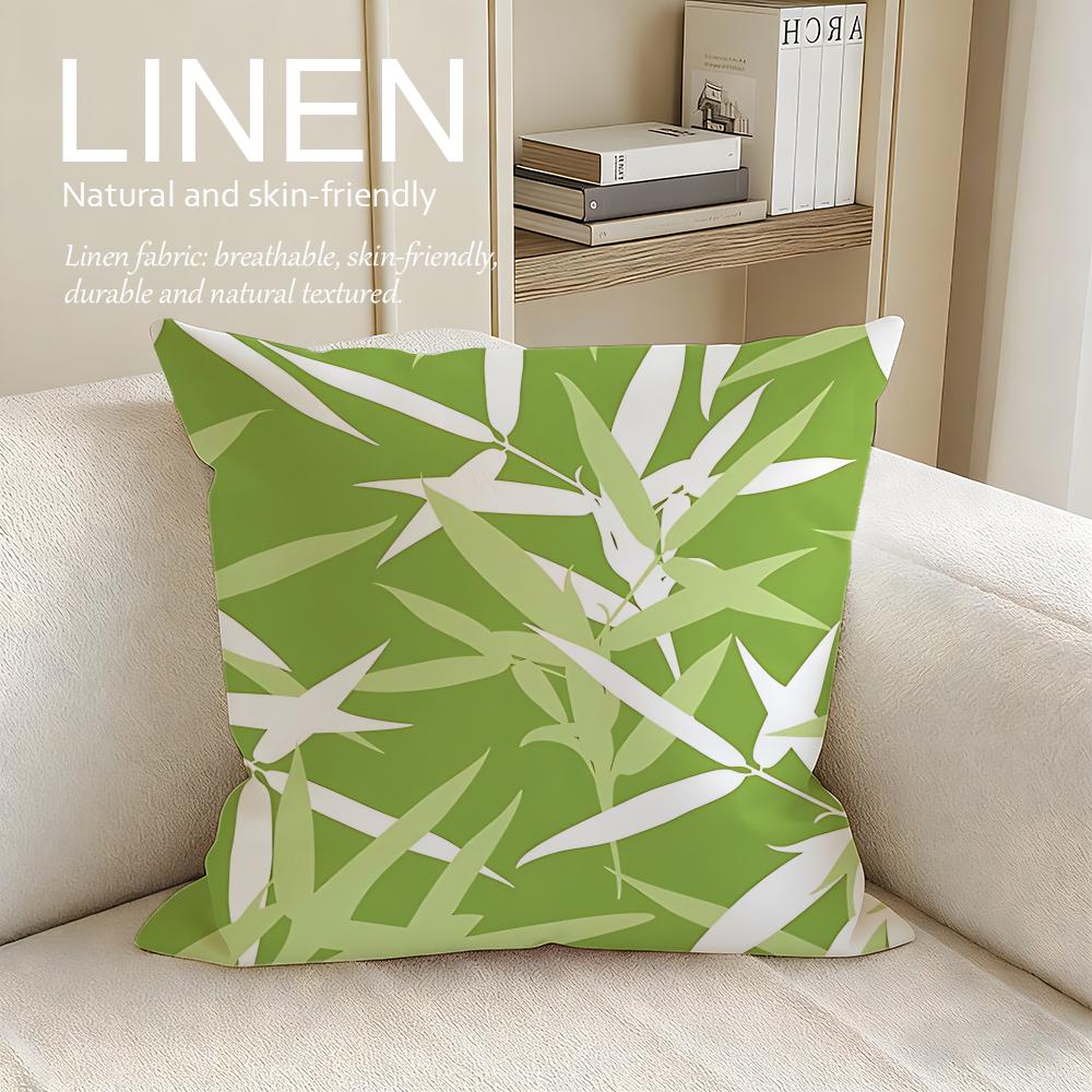 Plant Bamboo Cushion Cover Linen Decorative Pillowcase Set Pcs x x x Breathable Washable Sofa Cushion Cover