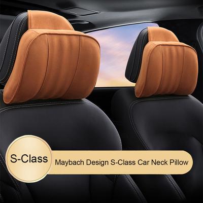 Autokopfstütze Maybach S-Klasse Ultraweiches Kissen Wildlederstoff Bequemes Nackenkissen Sitzkissen Unterstützung für Universell 1 Stück
