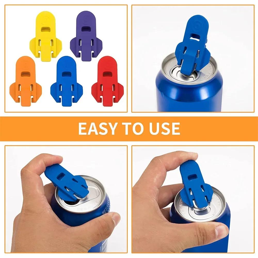 12pcs Cola Beverage Reusable Easy Can Opener Sealed Drink Beer Coffe Opener Lid Multi Function Kitchen Gadget Camping Accessory