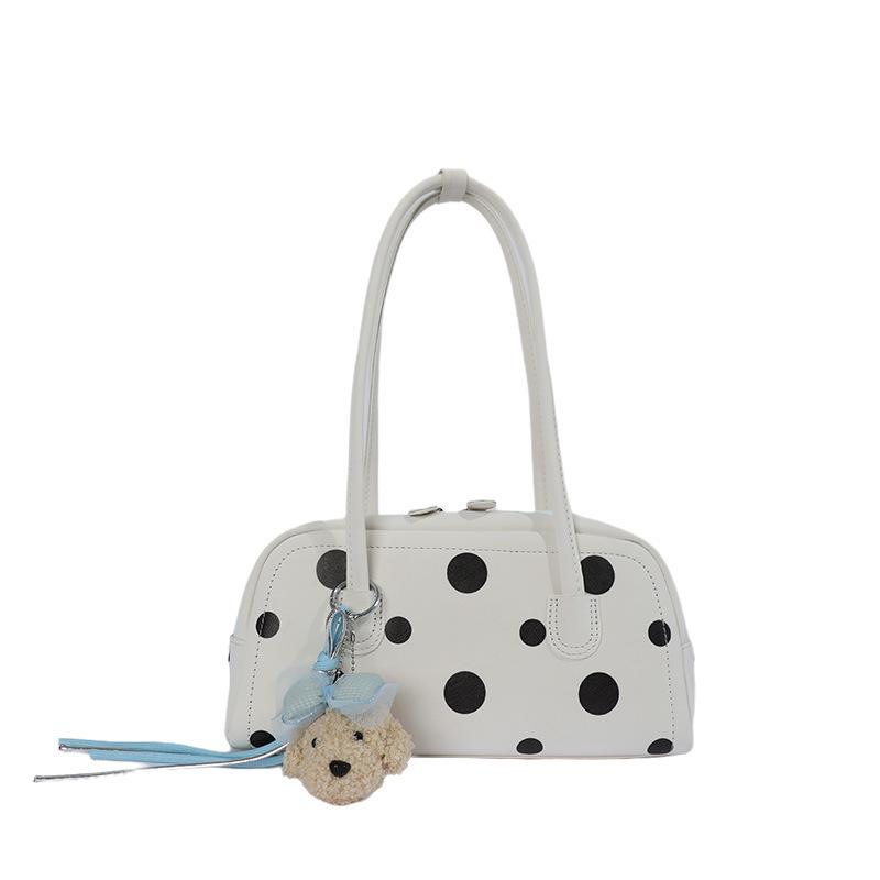 Korean Polka Dot Boston Baguette Pillow Bag - Women's Versatile 2026 Shoulder Bag