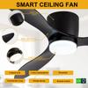 Ceiling Fans With Lights 42/52 Inch Led 3 Color 6 Speeds DC Motor Fans Remote Control Low Floor Decorative Fans With Lighting