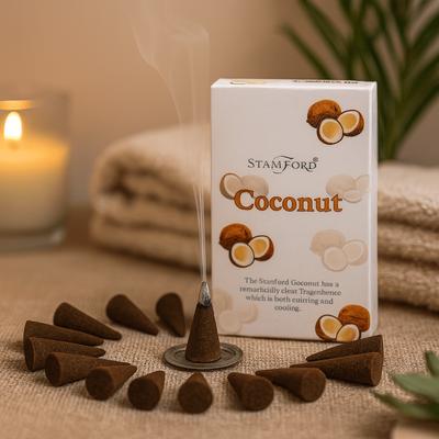 Coconut Incense Cones 15 Count With Holder Stamford