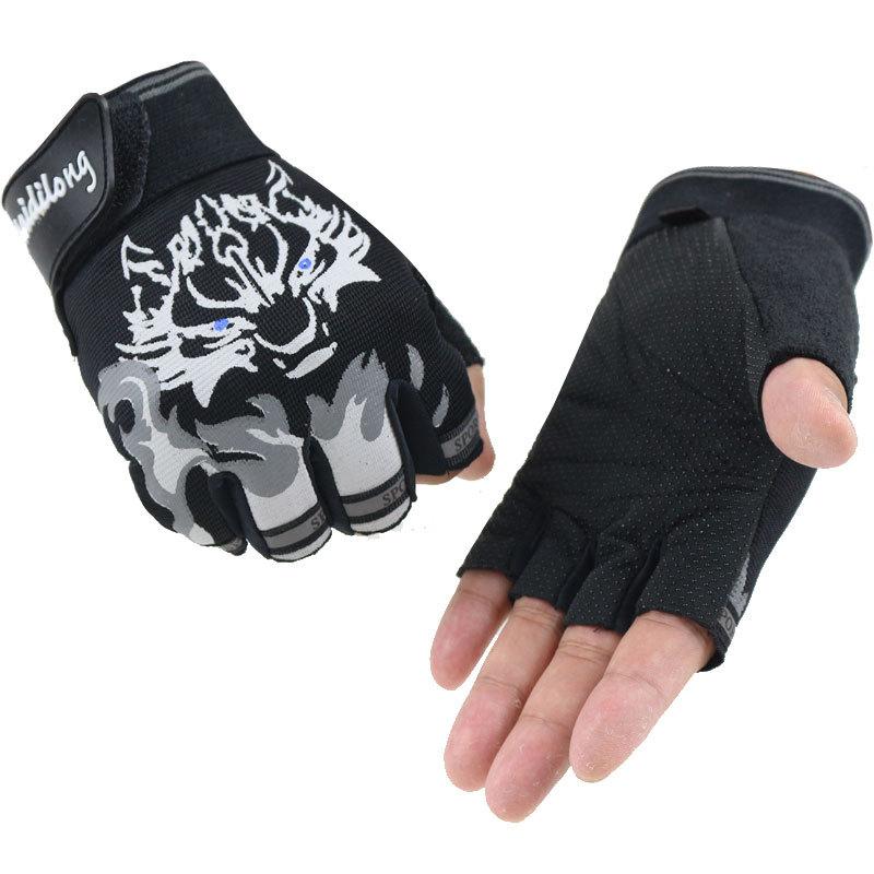 

Eating Chicken Half Finger Gloves Outdoor Activity Athletic Wolf Head PlayerUnknowns Battlegrounds Sunscreen One Size - чорний