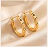 Geometric Hoop Earrings, Gold Plated Irregular Fluid Hinged Clicker, Waterproof Minimalist Jewelry for Women