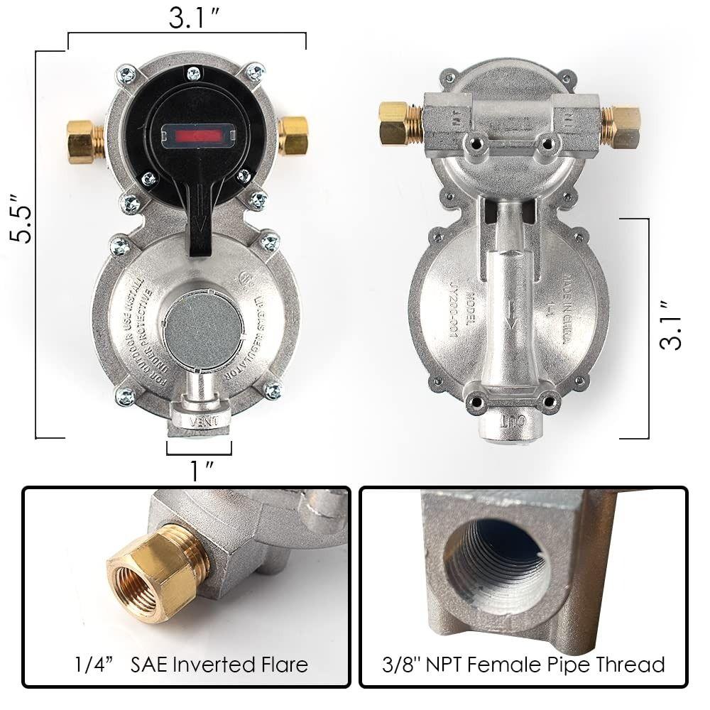 Safe Double Ended LP Propane Regulator Kit Stainless Steel Stainless Steel Hose Kit  Trailer