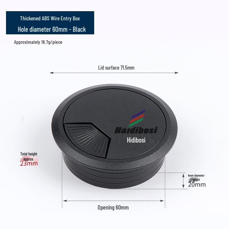 ABS Plastic Round Cable Hole Cover for Desk and Furniture