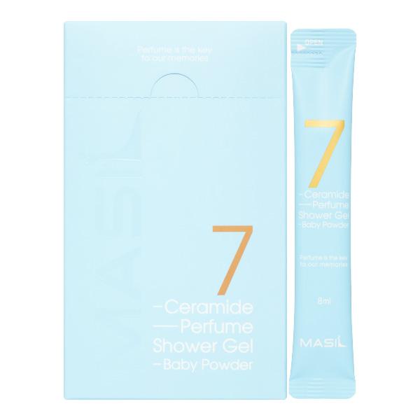 

MASIL 7 CERAMIDE PERFUME SHOWER GEL STICK POUCH (BABY POWDER) Парфюмированный гель для душа с керамидами и ароматом детской присыпки 20*8мл