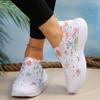 Large Size Casual Women's Shoes 2024 New Running Shoes Printed with Floral Rhinestones for Casual Sports