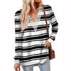 Womens Tops Loose V-neck Contrast Color Split Loose Long Sleeve T-shirt Women's Tops