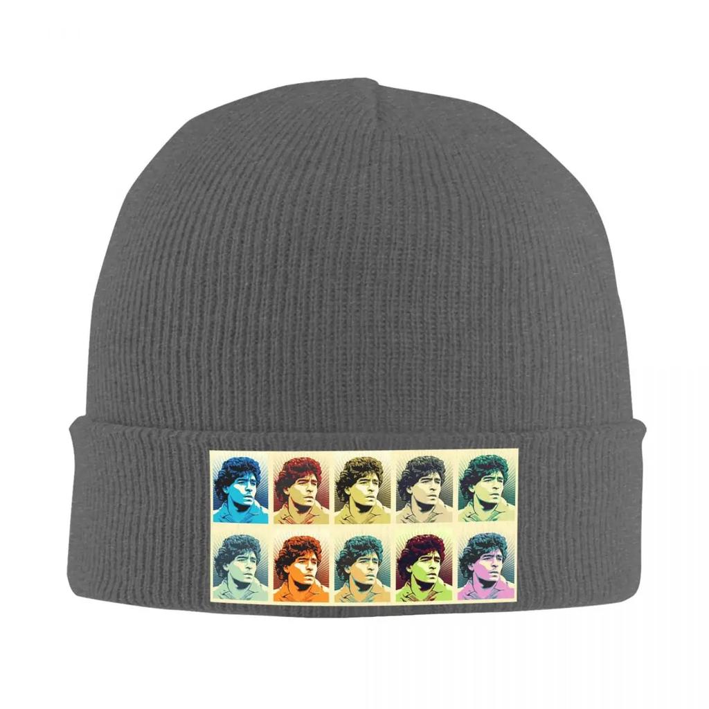 Diego Maradona D10 El Pibe Obey Warhol Style Warm Knitted Cap Winter Knit Bonnet Hat Skullies Beanies Hip Hop Caps for Unisex