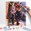 Disney Zootopia Judy Hopps Nick Wilde Digital Oil Painting Art Kit Hand Painted Home Decor