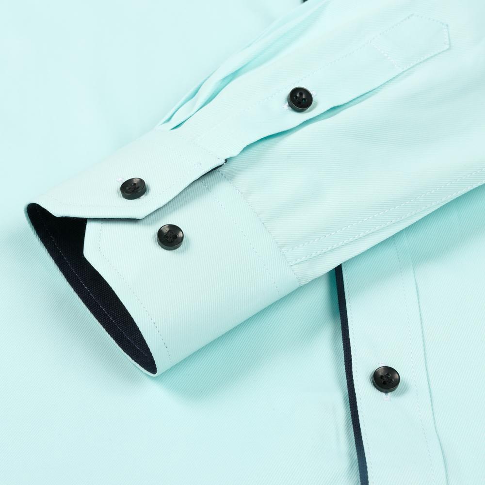 Herren Klassische Langarm Einfarbig Basic Businesshemden Bequem Semi-formal Business Gesellschaftlich Standard-Passform Pflegeleicht Bürohemd