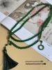 108-Bead Green Tassel Necklace - Long Chinese-Style Sweater Chain Accessory