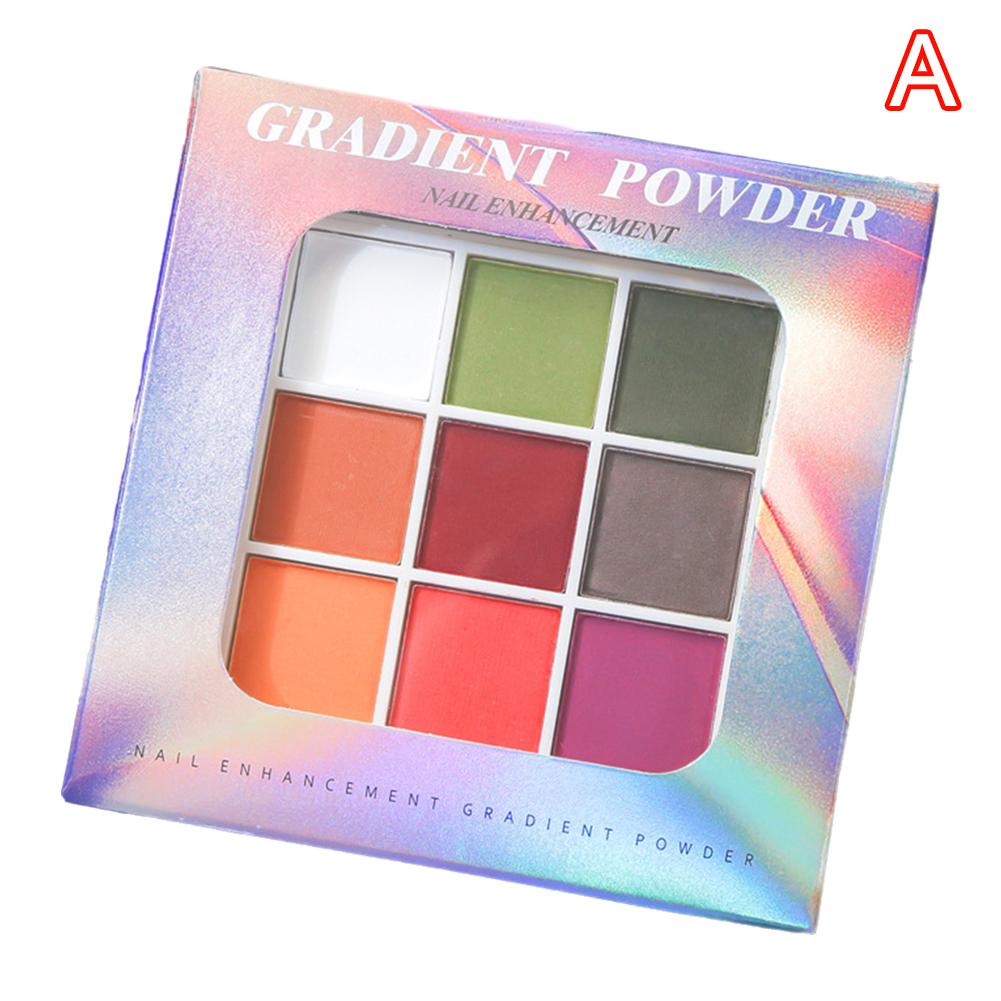 9Colors Solid Patting Nail Powders UV Polish Decoration Powder Gradient Matte Fine Pat Pat Mani R6J9