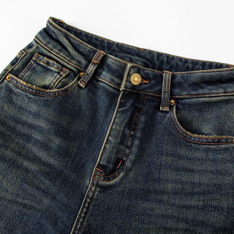 RAIN.CUN Dámské úzké džíny s vysokým pasem a fleecovou podšívkou