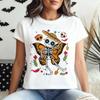 Day of The Dead Tshirt Sugar Skull Skeleton Monarch Butterfly TShirt Flowers Skull Shirt Dia De Los Muertos Tee Women Casual T
