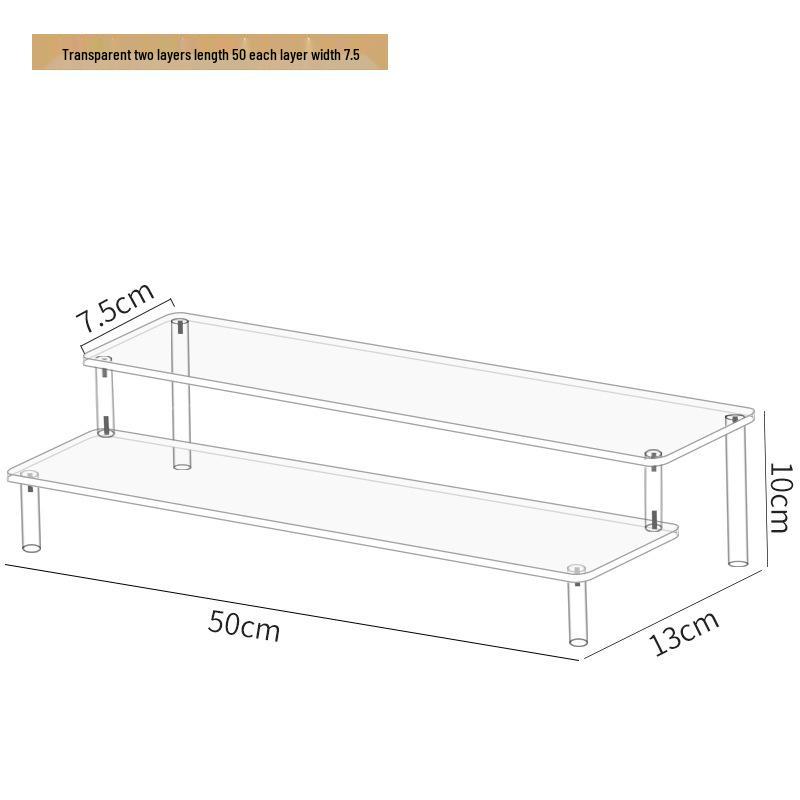 Acrylic Three-Tier Handheld Display Stand for Pop Mart Dolls, Jasmine Cosmetics, Wallets, and Jewelry
