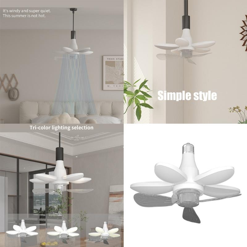 Multifunctional Wireless Ceiling Fan Light For Home Indoor Bedroom Living Room Use, Remote Controlled E27/E26/B2 Socket