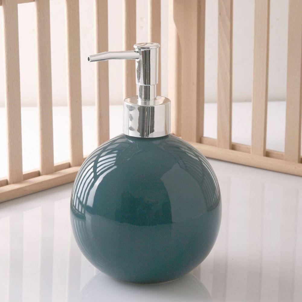 Press Type Ceramic Hand Soap Bottle Refillable Liquid Soap Container Bath Lotion Pump Jar  Hotel