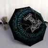 Thors Hammer: Wikinger Symbol T-Shirt - Nordische Mythologie DesignRegenschirm, Tragbarer 3-fach Regenschirm für Damen & Herren, Weihnachtsgeschenk ES154