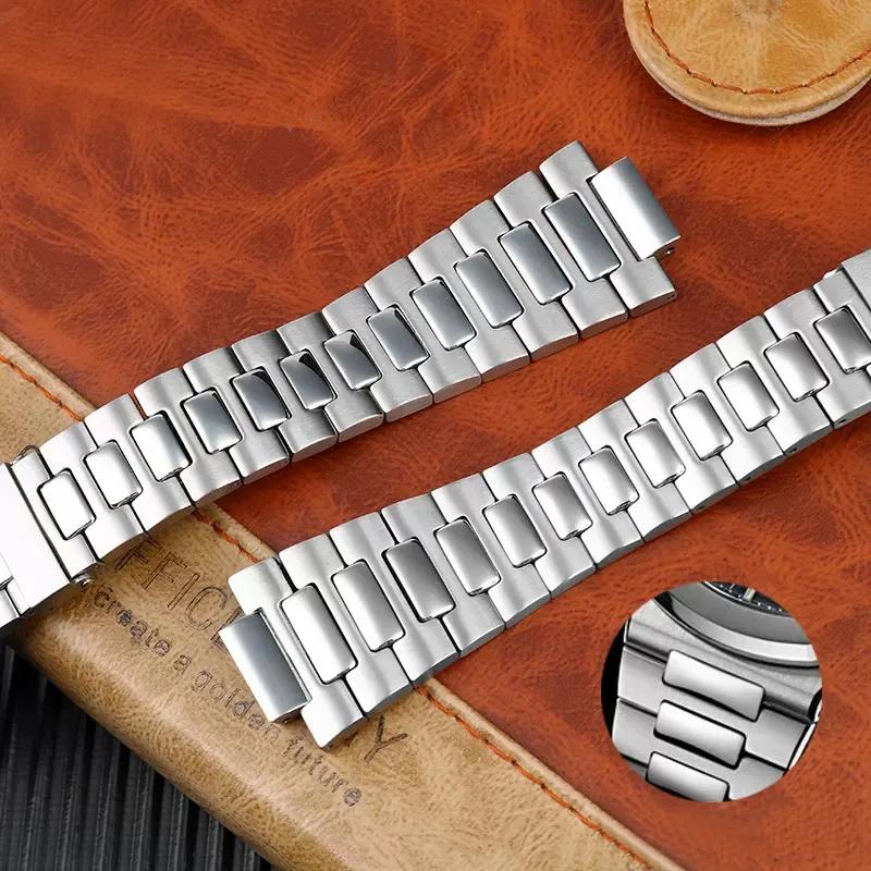 Cinturino per Patek Philippe Nautilus 5711/5726 cinturino per orologio in acciaio fino da uomo cinturino in acciaio inossidabile convesso accessori per orologio 25mm