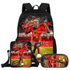 Set da 3 Pezzi Zaino L-Lamin Yamal Bambini Studenti Scuola Stella del Calcio Zaino Miglior Regalo Borsa a Spalla Astucci Zainetto