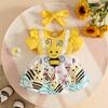 Infant Summer Bee Badge Romper with Short Sleeves & Headband