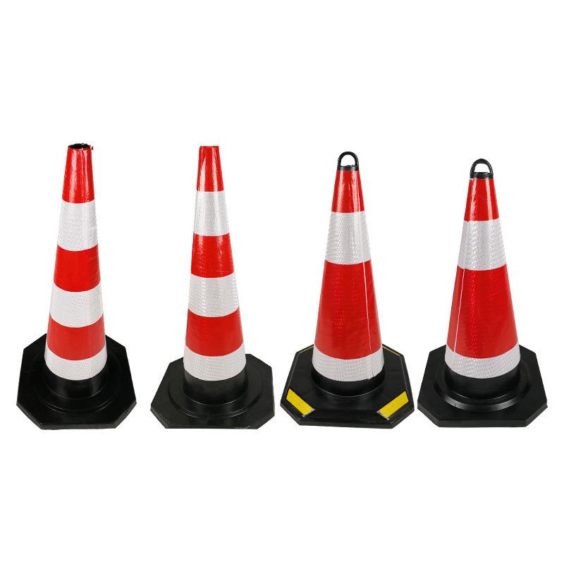 Reflective Rubber Traffic Cone - 70cm & 90cm Conical Isolation Barrier for Road Construction