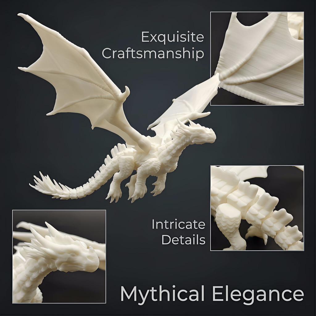 3D Printed Dragon Joint Movable Model Ornament - Colorable Boys' Toy Figurine For Children'S Gift