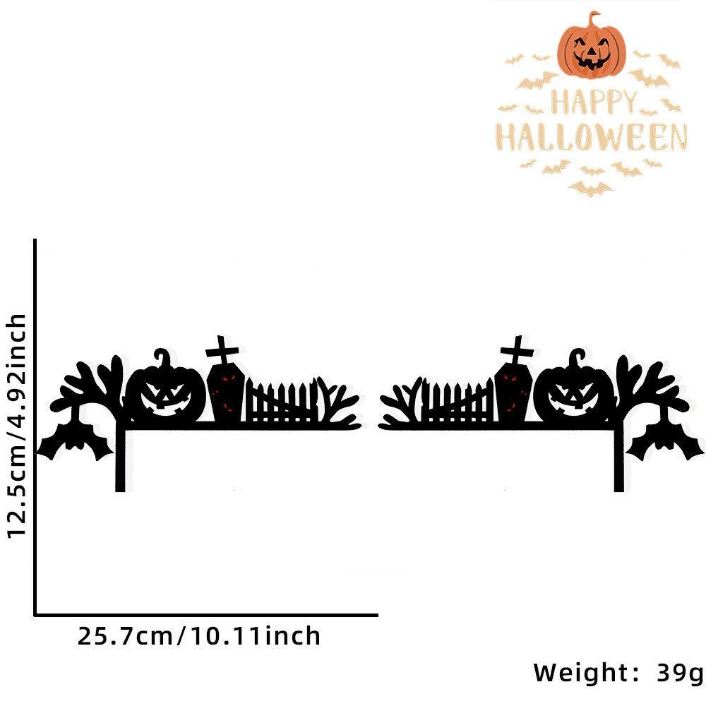 1Pair New Party Decoration Halloween Door Frame Bats Pumpkins Wooden Door Corner Sign Spider Webs Door Frame Decoration Window