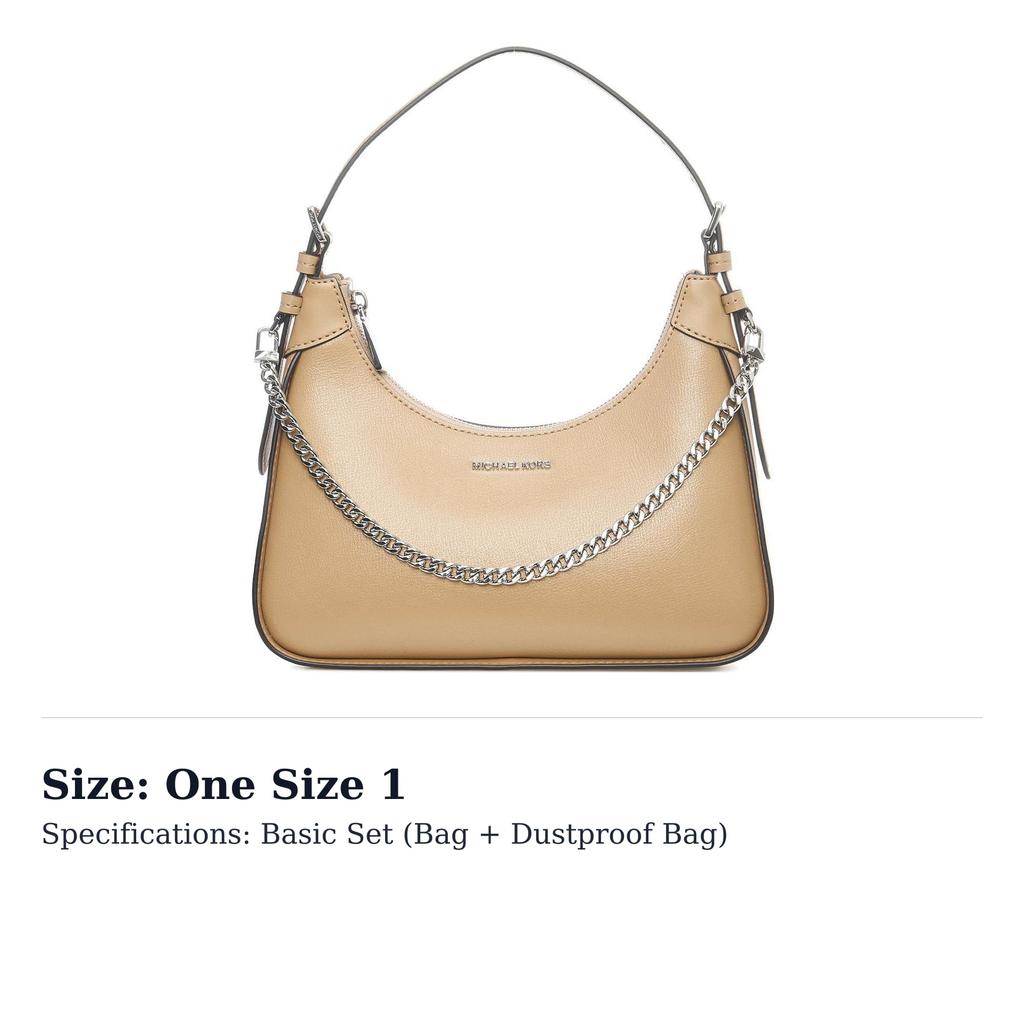 MICHAEL KORS Wilma Leather Shoulder Bag, Crescent Bag, Handbag, Shoulder Bag Women's Light Umber 32R3S3WN6L-222