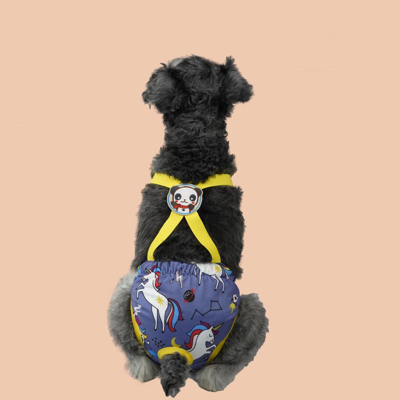 Dog Physiological Pants Cute Cartoon Strap Physiological Pants Dog Safety Pants Female Dog Menstrual Pants Anti Pet Dog Clothing