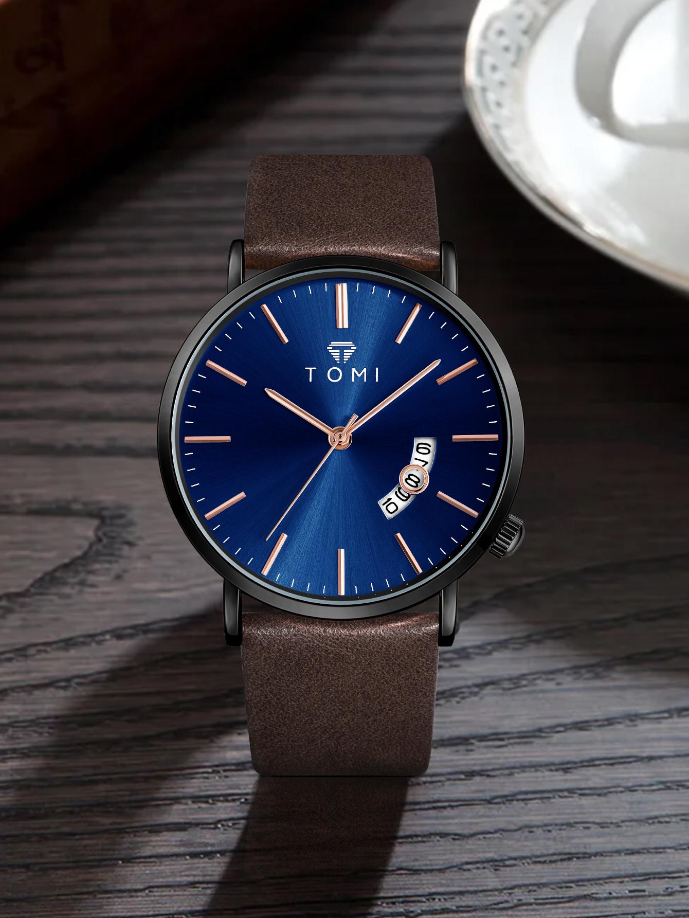 

Men s watch simple trend quartz business wristwatch leather strap calendar male watch