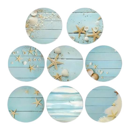 8PCS Coasters, Colorful Wood with Non-Slip Coasters, Heat Insulation Waterproof Drink Holder, for Home Office Dining Table