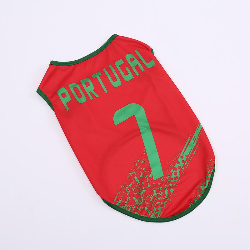 Pet Soccer Team Dog Vest Teddy Summer Clothing Pomeranian Bi Bear Puppy Clothing Cat Pet Clothing Thin