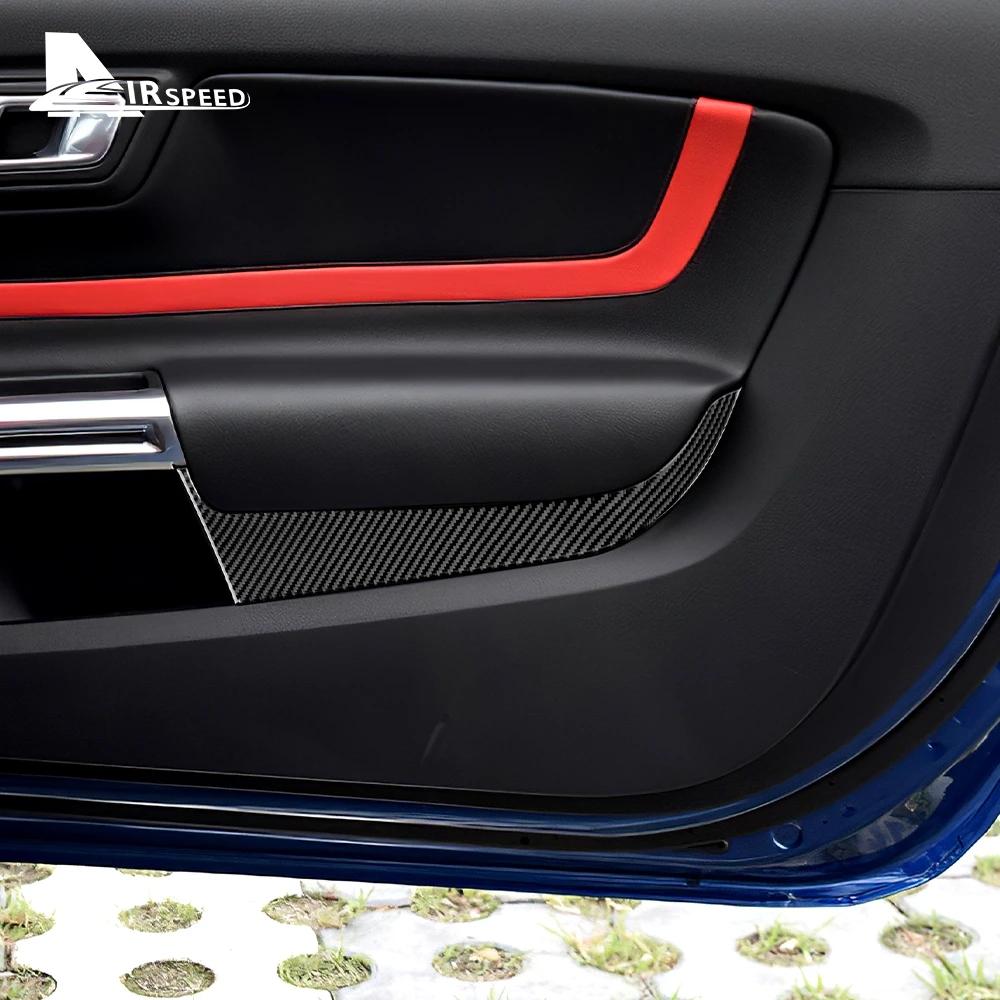 AIRSPEED Dekal För Ford Mustang 2015-2022 RHD LHD Fram Bakdörr Bil Äkta Kolfiber Interiörlist Tillbehör