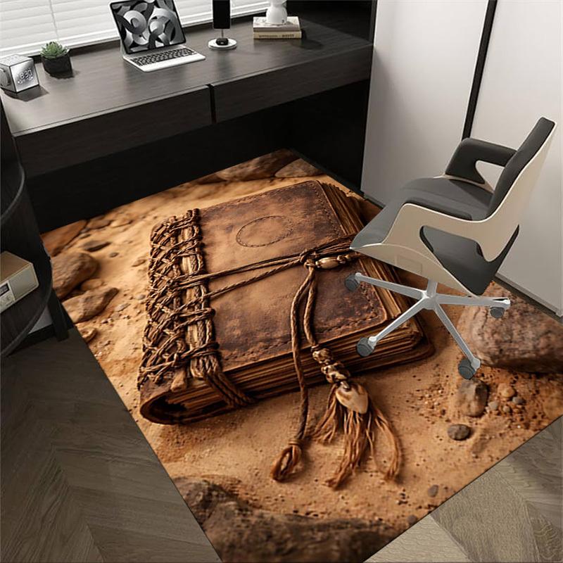 

1PC ancient book Non-Slip Floor Carpet Compatible for Office&Living Room&Bedroom&Dining room - Flat-Weave Machine-O385 60cm by 90cm