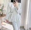 Warm island velvet winter pajamas spring and autumn long-sleeved trousers casual loose women's two-piece suit loungewear can be worn outside